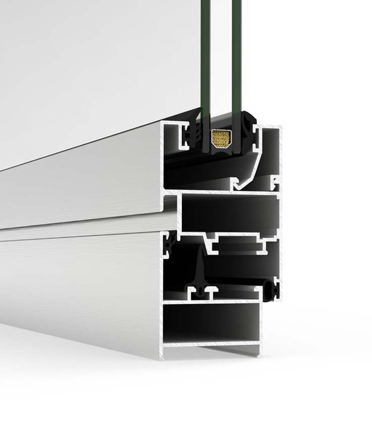 Sección técnica COR 2300 - ventanas de aluminio y PVC Cortizo
