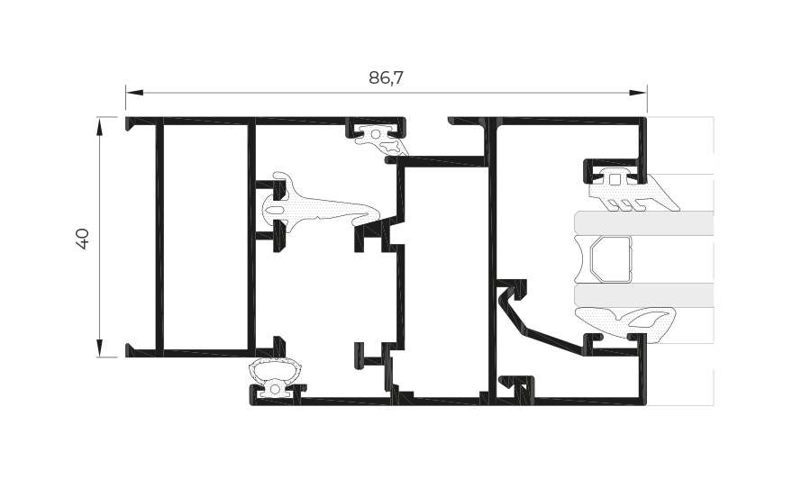 COR 2300 en edificio residencial - ventanas de aluminio y PVC Cortizo